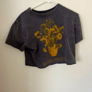 A crop top sunflower shirt, new , un worn